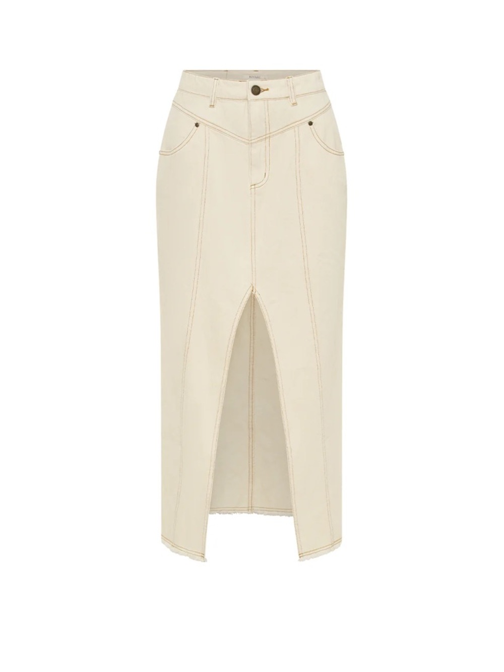 KIVARI Elena Skirt Size 4 Cream Like New | Neutral Classic Coastal - Picture 2 of 7